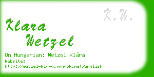 klara wetzel business card